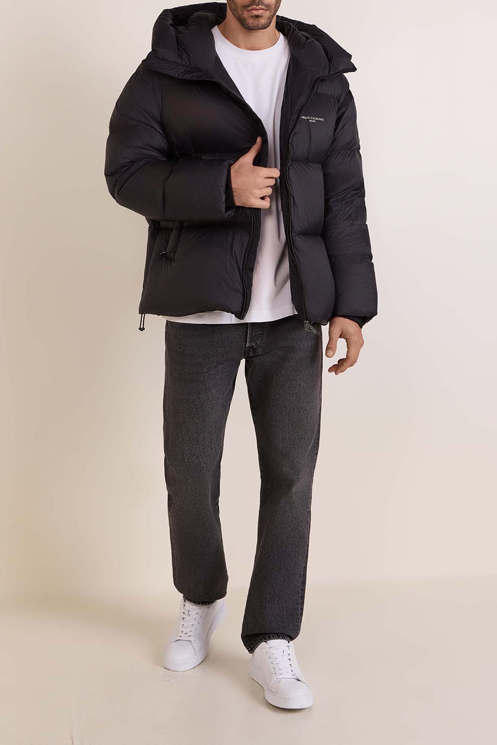 תמונת כל הלוק של מעיל פוך